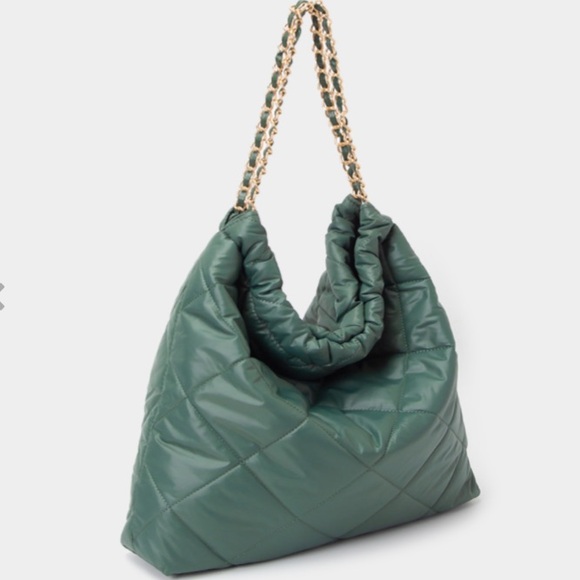 Unbranded Handbags - Green Quilted Chain Shoulder Bag NEW!